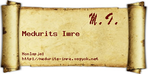 Medurits Imre névjegykártya